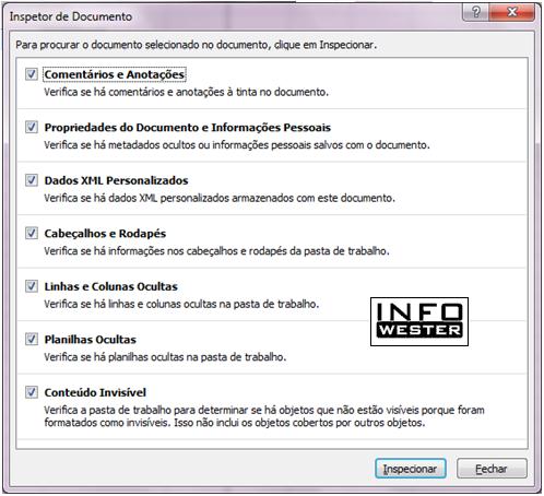 Inspecionando documentos no Excel 2007