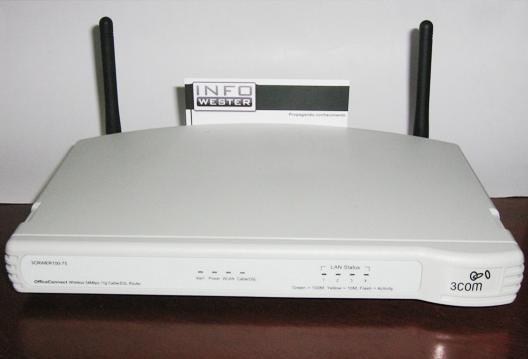 Roteador wireless da 3Com: suporte aos padrões 802.11b e 802.11g