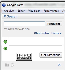 Campos de pesquisa no Google Earth