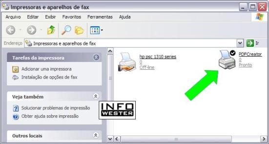 Impressora virtual instalada