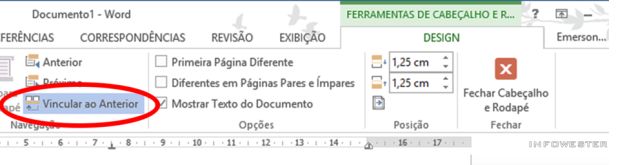 Desmarque a opção Vincular ao Anterior