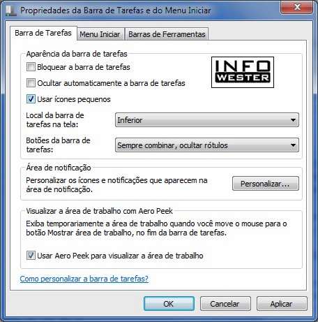 Propriedades da Barra de Tarefas