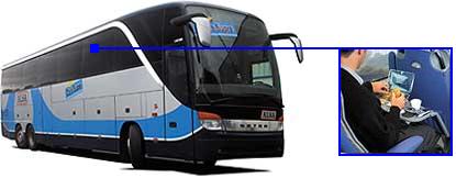 Ônibus da empresa Alsa com acesso à internet