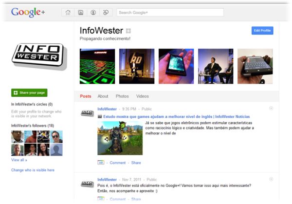 InfoWester no Google+