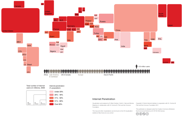 Mapa da internet - Por Oxford