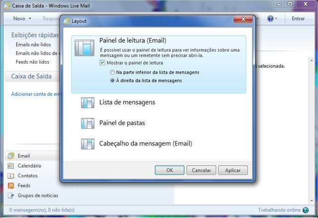 Windows Live Mail: interface ao seu gosto