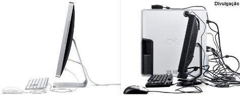 Comparação de um novo iMac com um PC Dell
