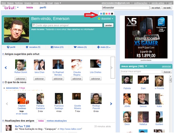 Novo visual do orkut