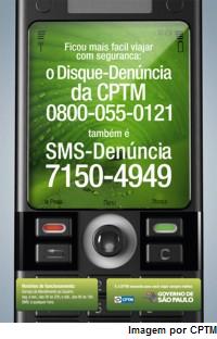 SMS-Denúncia - Imagem por CPTM