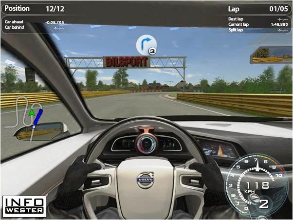 Volvo The Game: visão do cockpit do S60 Concept