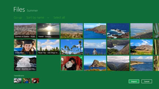 Miniaturas de fotos no Windows 8 – Imagem por Microsoft