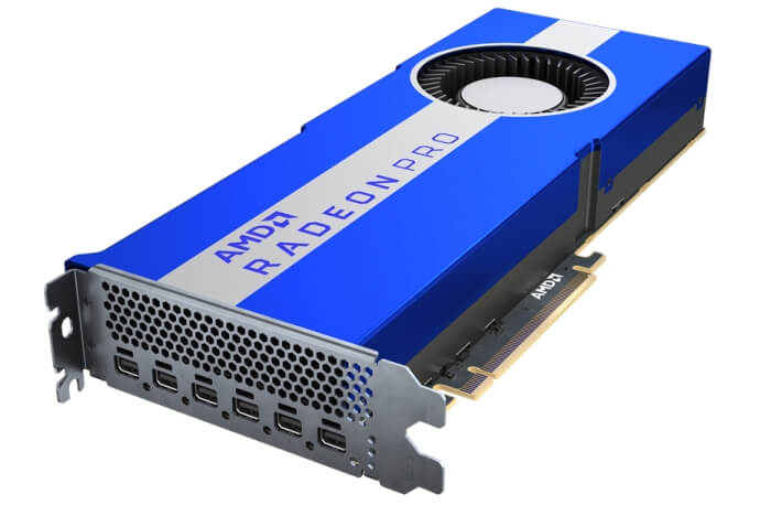 A Placa de vídeo Radeon Pro VII tem 6 portas Mini DisplayPort