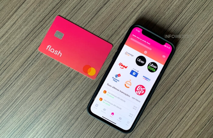 Cartão e aplicativo da Flash