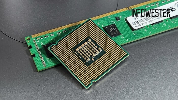 Parte inferior de uma CPU