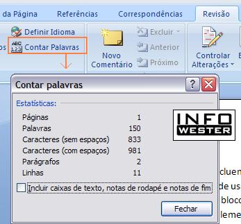 Contador de palavras do Word