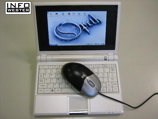 A área útil do Eee PC tem o tamanho de um mousepad