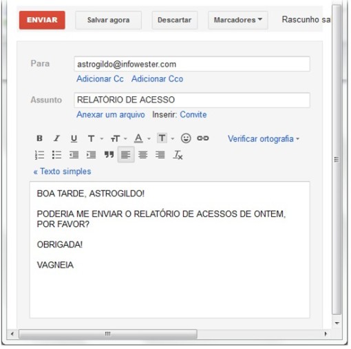 Não grite em seus e-mails