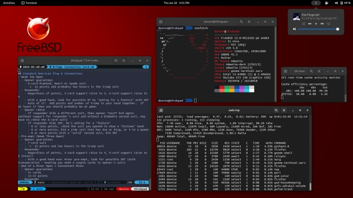 FreeBSD com ambiente de desktop Gnome