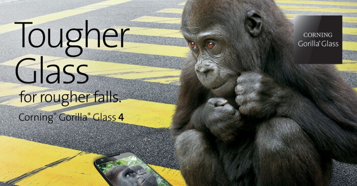 Imagem promocional do Gorilla Glass 4 (imagem: Corning)
