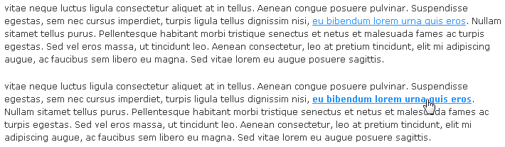 Repare como o texto fica mais 
	  evidente quando passamos o mouse sobre o link