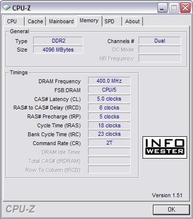 CPU-Z exibindo dados sobre memória