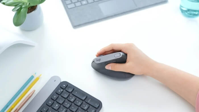 Mouse ergonômico vertical — imagem: Logitech