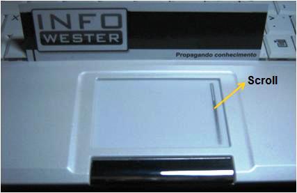 Touchpad - Repare no recurso de  rolagem de tela