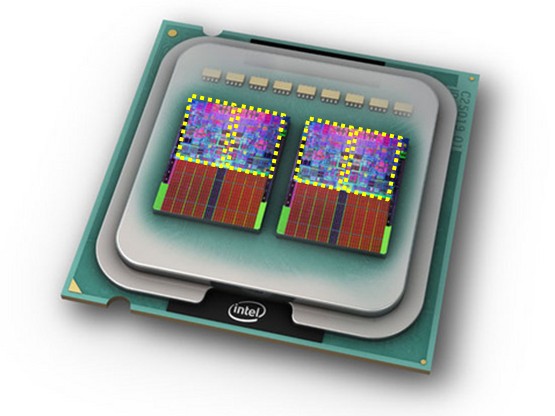 Processador Core 2 Extreme Quad Core - Imagem original por Intel