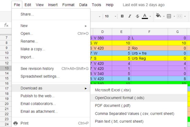 Google Docs: salvando documentos em ODF