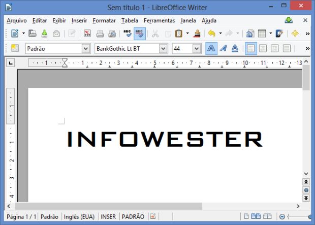 Editor de textos do LibreOffice, 
		suíte de escritório de código aberto compatível com vários sistemas operacionais