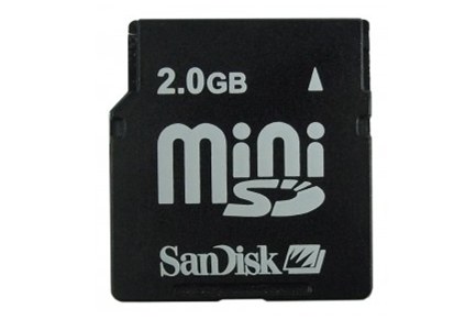 Um raro miniSD de 2 GB