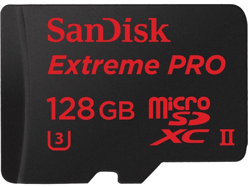 um simplório microSD de 128 GB (imagem por SanDisk)