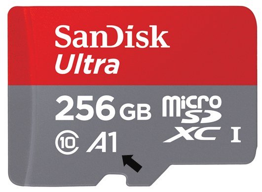 microSD de 256 GB do tipo A1