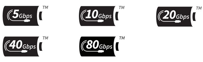 Logotipos do USB para dados e energia