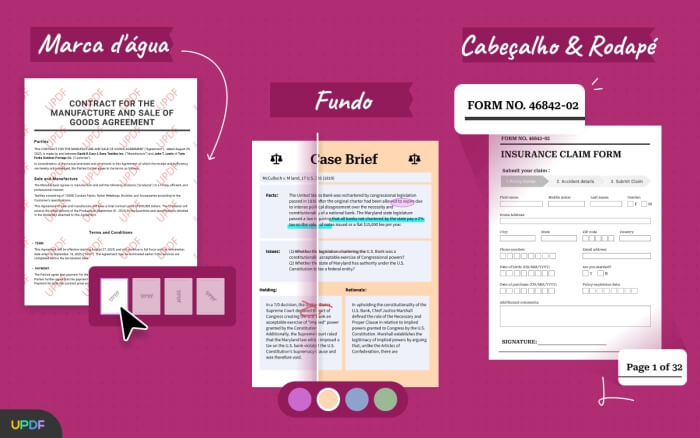 Marca d’água, alteração de fundo, cabeçalho ou rodapé? O UPDF também tem — imagem: divulgação