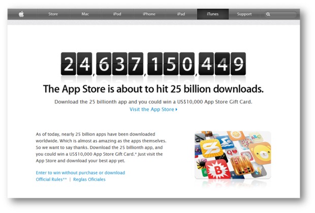 25 bilhões de downloads: quase lá