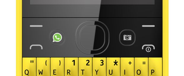 Botão do WhatsApp no Asha 210 – Imagem original por Nokia