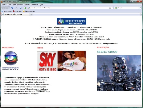 Ataque ao site da Rede Record