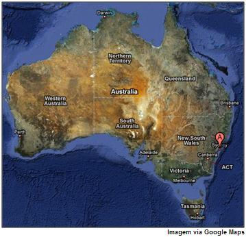 Austrália - Imagem por Google Maps