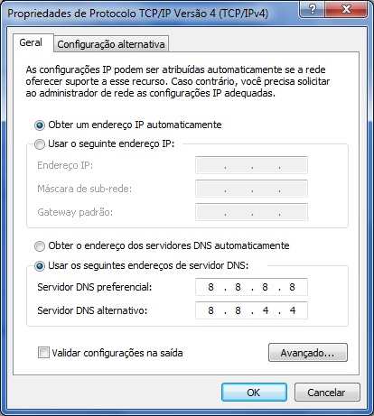 Configurando endereços de DNS no Windows 7