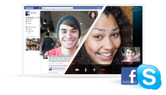 Facebook + Skype (Imagem por Skype)