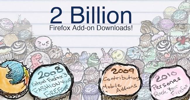 2 bilhões de downloads de complementos - Imagem por Rock Your Firefox