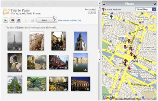 Integração do Picasa 3.5 com o Google Maps - Imagem por Google