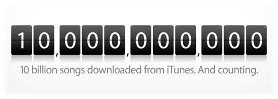 10 bilhões de faixas baixadas pelo iTunes
