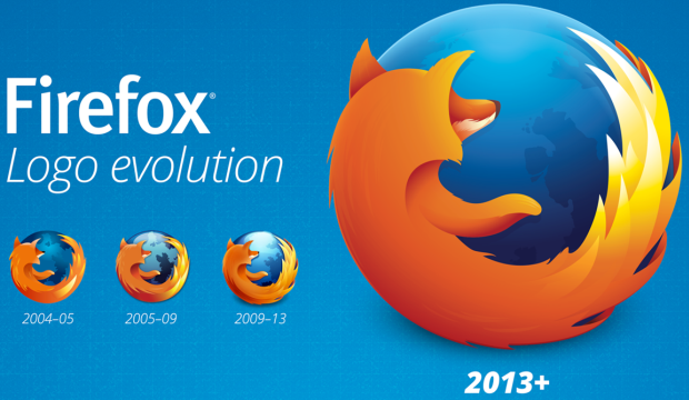 Novo logotipo do Firefox e versões anteriores à esquerda – Imagem original por Mozilla