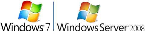 Logotipos do Windows 7 e do Windows Server 2008