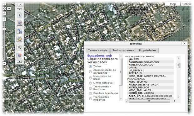 Dados de cidades no Maps Ipea