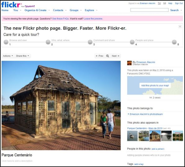 Nova visualização de imagens do Flickr