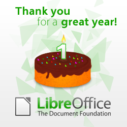 Aniversário de 1 ano do LibreOffice