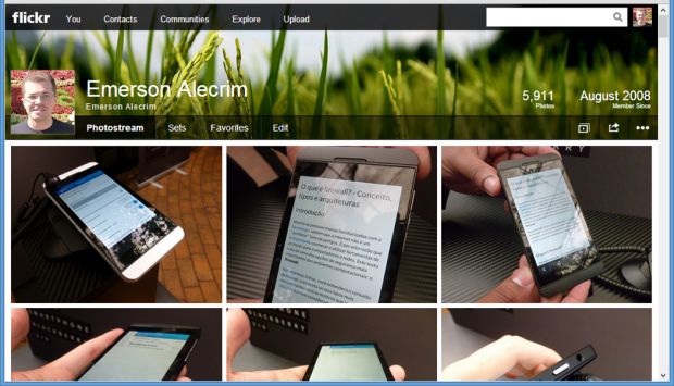 Nova interface do Flickr